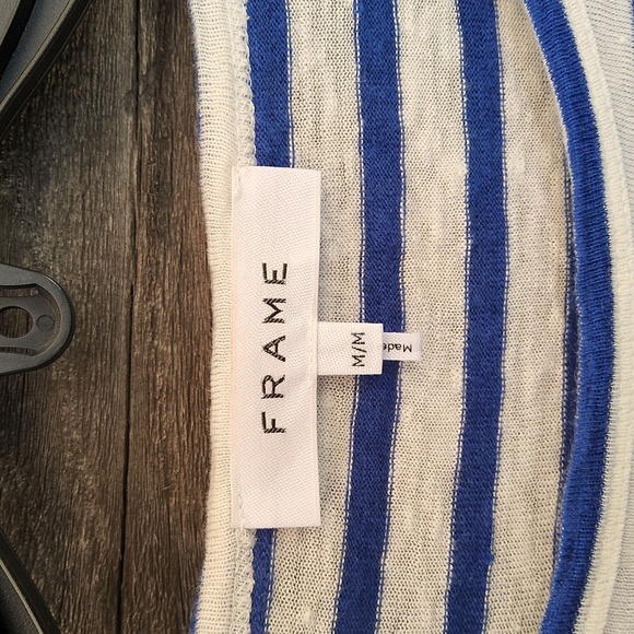 Frame blue & white striped top size Medium - Picture 2 of 7